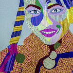 Картина с вышивкой Портрет wall panel People with the yellow ear 3 варинант исполнения - 1 | Loft Concept в Кирове