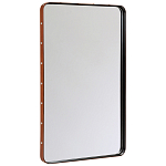Зеркало прямоугольное в металлической раме с кожаной отделкой Loft in Reflection варинант исполнения - 2 | Loft Concept в Кирове