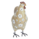 Статуэтка курица с белым цветочным узором и металлическими ножками Rustic Chicken варинант исполнения - 1 | Loft Concept в Кирове