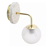 Бра с белым матовым плафоном в форме шара Round White Matte Lampshade варинант исполнения - 2 | Loft Concept в Кирове