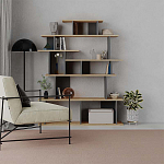 Стеллаж прямой с вертикальными и горизонтальными полками цвета антрацит и древесины APOLLON BOOKCASE ANTHRACITE OAK варинант исполнения - 1 | Loft Concept в Кирове