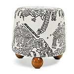 Пуф Wakonda с Круглыми ножками Черно-Белый орнамент варинант исполнения - 1 | Loft Concept в Кирове