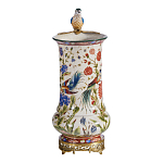 Ваза фарфоровая с птицей на бронзовой ветке и цветочной росписью Garden of Eden варинант исполнения - 4 | Loft Concept в Кирове