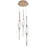 Подвесной светильник с 3-мя хрустальными плафонами Renee Golden Glass Drops Trio Light варинант исполнения - 2 | Loft Concept в Кирове