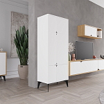 Комод белый с 4-мя дверцами на металлических ножках SPARK MULTIPURPOSE CABINET WHITE варинант исполнения - 4 | Loft Concept в Кирове