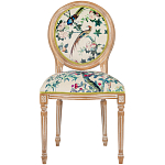 Стул из массива бука бежевый с изображением птиц и цветов Beige Green Chinoiserie Rose Garden Chair варинант исполнения - 1 | Loft Concept в Кирове