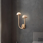 Бра с 2-мя мраморными плафонами на латунном корпусе Light Warm Light варинант исполнения - 1 | Loft Concept в Кирове