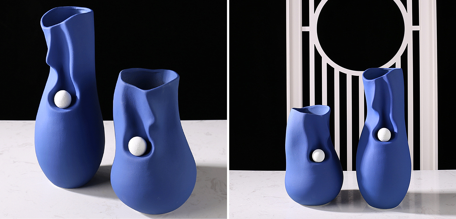 Ваза Molecule Collection Rhea Blue Vase Ваза Molecule Collection Rhea Blue Vase - Loft-Concept в Кирове