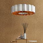 Люстра круглая фактурная в сочетании белого и золотого цвета Wide Stripes of Ribbon варинант исполнения - 5 | Loft Concept в Кирове