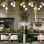 Люстра на штанге с 4-мя белыми шарообразными плафонами Bubble Chandelier варинант исполнения - 4 | Loft Concept в Кирове