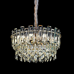 Круглая люстра с хрустальными подвесками на золотистом каркасе Gorgeous Crystal Light варинант исполнения - 1 | Loft Concept в Кирове