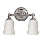 Бра для ванных комнат с 2-мя белыми плафонами в форме колокола на круглом основании цвета хром Feiss варинант исполнения - 1 | Loft Concept в Кирове