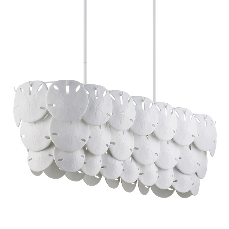 Люстра овальной формы с белыми подвесными элементами White Natural Lines Белый в Кирове | Loft Concept 