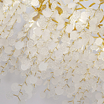 Люстра подвесная с золотистыми ветками и стеклянными подвесками в виде листьев Длина 130 см FAIRYTREE Light варинант исполнения - 5 | Loft Concept в Кирове