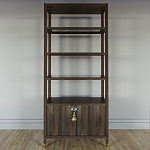 Стеллаж со стеклянными полками Elsa Dreams Walnut варинант исполнения - 6 | Loft Concept в Кирове