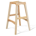 Барный стул со спинкой на 4-х деревянных ножках Синий Велюр Ava Charm варинант исполнения - 7 | Loft Concept в Кирове