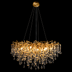Люстра подвесная с прозрачными стеклянными подвесками в форме капель Диаметр 80 см Droplet Chandelier варинант исполнения - 13 | Loft Concept в Кирове