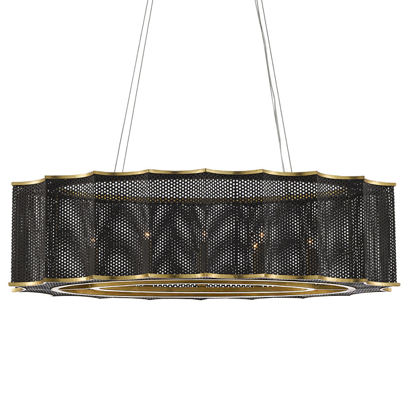 Люстра овальная в сочетании черного и золотого цвета Mesh Lighting Черный Золотой Люстра овальная в сочетании черного и золотого цвета Mesh Lighting Черный Золотой в Кирове | Loft Concept