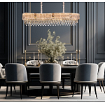 Люстра волнистой формы с каскадом из прозрачного хрусталя Constant Sparks варинант исполнения - 3 | Loft Concept в Кирове