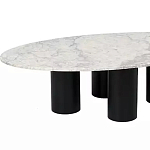 Кофейный столик овальный с мраморной столешницей на 4-х массивных ножках Demonstration of Taste варинант исполнения - 1 | Loft Concept в Кирове