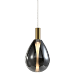 Подвесной светильник со стеклянным плафоном в форме капли дымчатого цвета NAOMI drop smoke варинант исполнения - 1 | Loft Concept в Кирове