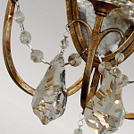  Бра в классическом стиле с 3-мя лампами в виде свеч на овальном зеркальном основании с хрустальными подвесками и подсвечниками Feiss варинант исполнения - 2 | Loft Concept в Кирове