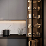 Серый кухонный гарнитур с фасадом под светлый дуб Ferrand Kitchen Set варинант исполнения - 4 | Loft Concept в Кирове