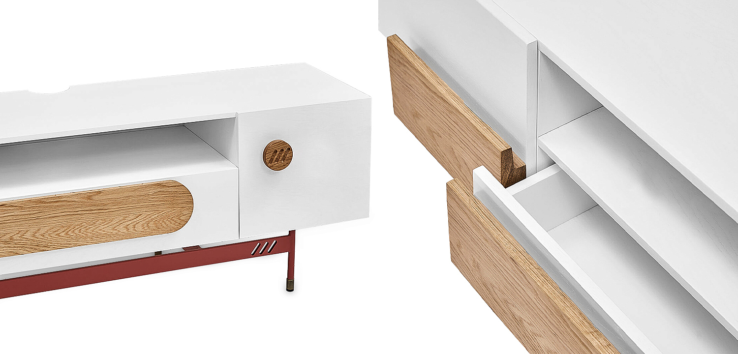 ТВ-тумба White and Wood Minimalism ТВ-тумба White and Wood Minimalism - Loft-Concept в Кирове