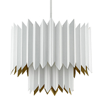 Люстра белая с гофрированным двойным абажуром Corrugated Double Lampshade варинант исполнения - 2 | Loft Concept в Кирове