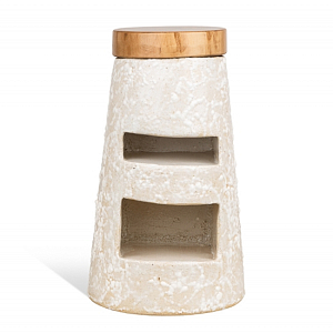 Керамический столик с деревянной столешницей "Пешка"