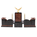 Настольный письменный набор из лемезита и змеевика с декором в виде Орла в подарочной упаковке Successful Leader варинант исполнения - 6 | Loft Concept в Кирове