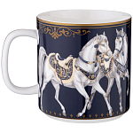 Кружка из фарфора синяя с изображением лошадей 400 мл Porcelain Horse Set варинант исполнения - 1 | Loft Concept в Кирове