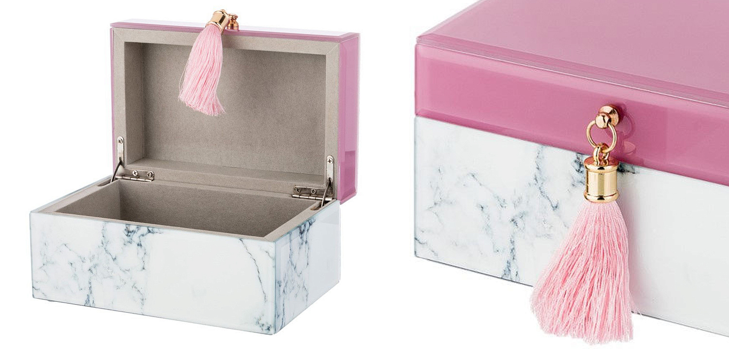 Шкатулка Pink Glass Imitation Marble Box Шкатулка Pink Glass Imitation Marble Box - Loft-Concept в Кирове