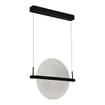 Светодиодный подвесной светильник круглой формы с металлическим черным каркасом Marble Glow варинант исполнения - 2 | Loft Concept в Кирове