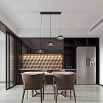 Люстра подвесная с тремя матовыми черными плафонами Obsidian Touch варинант исполнения - 4 | Loft Concept в Кирове