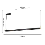 Подвесной светильник линейный вытянутой формы с черным матовым корпусом и золотистыми акцентами Line Pendant варинант исполнения - 1 | Loft Concept в Кирове