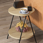 Стол приставной с 2-мя круглыми столешницами из дерева ESSEL OAK варинант исполнения - 4 | Loft Concept в Кирове