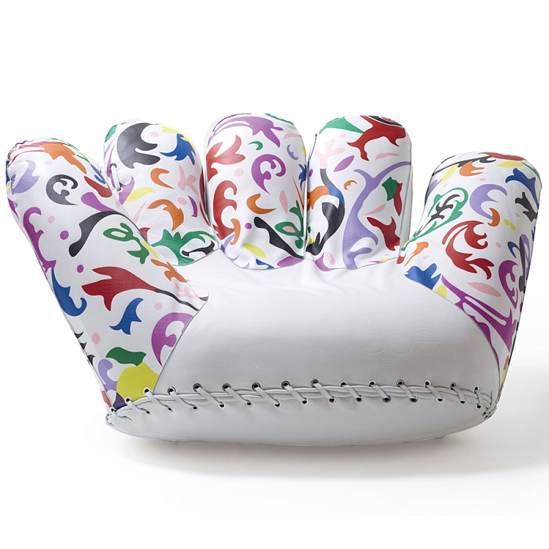 Дизайнерское кресло в форме руки Poltronova Joe Bloom Armchair Белый Мульти в Кирове | Loft Concept 