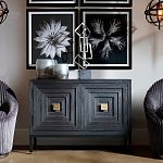 Тумба черная из дерева двухдверная Geometric Double Door Nightstand варинант исполнения - 5 | Loft Concept в Кирове