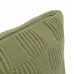 Подушка из хлопка рельефной вязки зеленого цвета Eden Line варинант исполнения - 2 | Loft Concept в Кирове