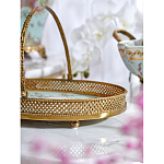 Блюдо овальное с ручкой и голубым фарфоровым дном с цветочным рисунком Blue Garden варинант исполнения - 4 | Loft Concept в Кирове