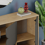 Комод цвета древесины с 3-мя дверцами и выдвижным ящиком темно-серого цвета SPARK CONSOLE OAK ANTHRACITE варинант исполнения - 4 | Loft Concept в Кирове