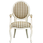 Стул с подлокотниками и круглой спинкой  Checkered Upholstery Chair обивка в клетку варинант исполнения - 2 | Loft Concept в Кирове