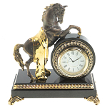 Часы настольные бронзовые с декором в виде коня Horse Stone Clock варинант исполнения - 5 | Loft Concept в Кирове