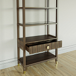 Стеллаж Elsa Dreams Walnut со стеклянными полками и ящиком варинант исполнения - 3 | Loft Concept в Кирове