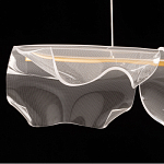 Люстра линейная с 3-мя белыми волнистыми плафонами Wave Line варинант исполнения - 6 | Loft Concept в Кирове