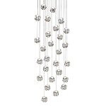 Люстра каскадня с 27-ю прозрачными шарообразными подвесами Bubbles Bocci варинант исполнения - 1 | Loft Concept в Кирове