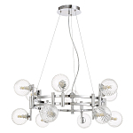 Люстра подвесная с 12-ю рельефными прозрачными плафонами из стекла и основанием цвета Хром Perforated Glass Bubbles варинант исполнения - 1 | Loft Concept в Кирове