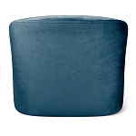 Стул с мягкой синей обивкой из велюра и подъемно-поворотным механизмом на белых колесиках Harper Blue and White варинант исполнения - 3 | Loft Concept в Кирове