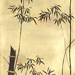 Обои ручная роспись Bamboo Quicksilver on Warm Gold gilded tea paper варинант исполнения - 1 | Loft Concept в Кирове